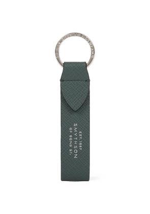 Smythson Panama leather keyring - Green