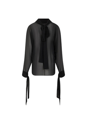 P.A.R.O.S.H. sheer tie-cuff blouse - Black