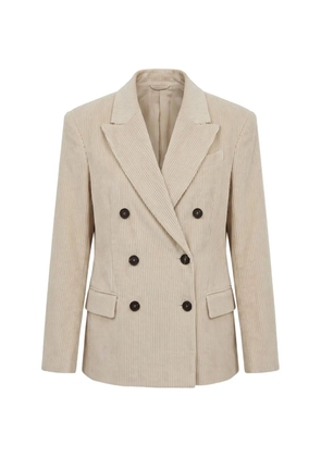 Brunello Cucinelli double-breasted corduroy blazer - Neutrals