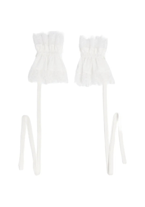Ann Demeulemeester Sann lace-ruffled cuffs - White