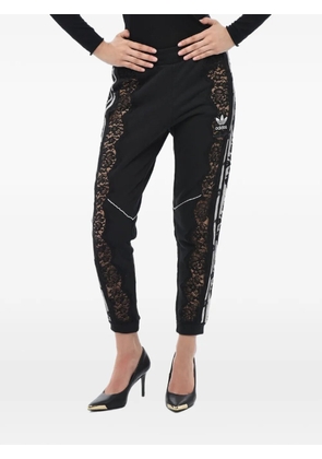 Stella McCartney lace-trim side-stripe track trousers - Black