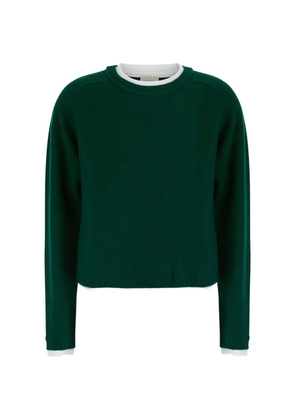 Semicouture Sarah layered-detail raglan-sleeve sweater - Green