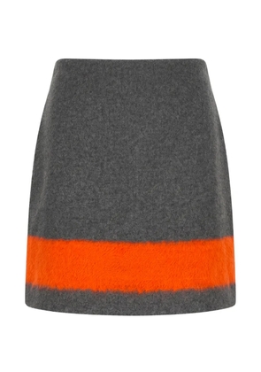 MSGM contrasting-stripe A-line mini skirt - Grey