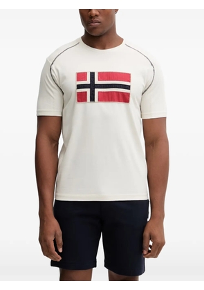 Napapijri Reflect logo-patch contrast-stitch T-shirt - White