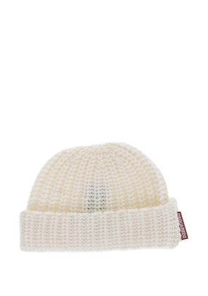 DSQUARED2 monochrome wool beanie - White