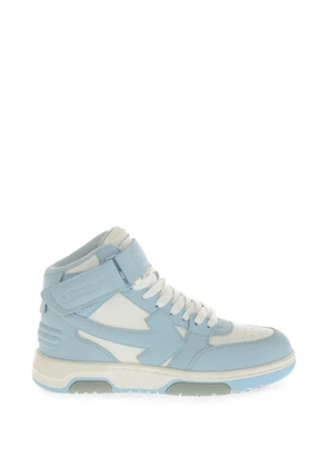 Off-White mid-top OUT OF OFFICE leather sneakers with touch-strap closure - Blue