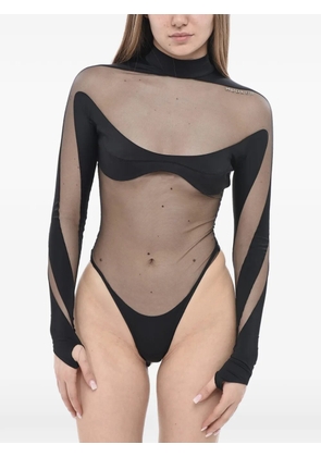 Mugler mesh panelled bodysuit - Black