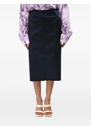 Off-White satin A-line midi skirt - Blue