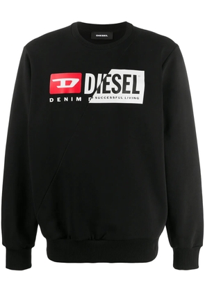 Diesel S-Girk-Cuty logo-print panelled sweatshirt - Black