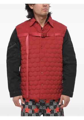 Off-White Buckleup quilted gilet - Red