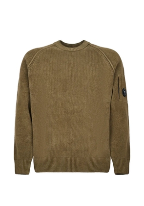 C.P. Company Chenille cotton lens crewneck sweater - Green