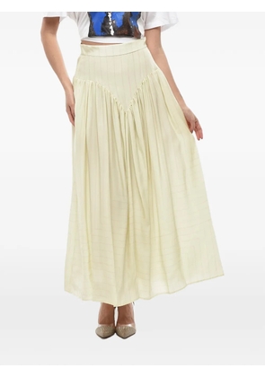 Stella McCartney striped pleated long skirt - Neutrals