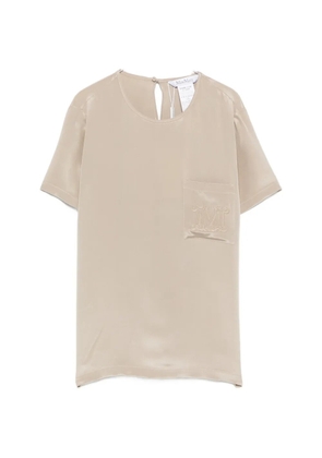 Max Mara monogram-embroidered T-shirt - Neutrals