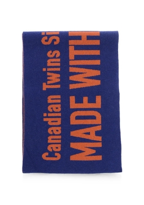 DSQUARED2 embroidered logo-print scarf - Blue