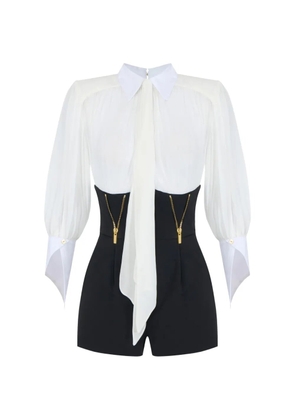 Elisabetta Franchi romper suit in georgette and technical fabric - White
