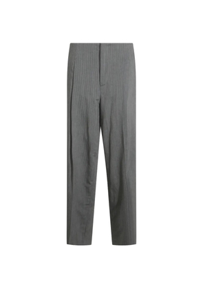 Alberta Ferretti herringbone-pattern pleated trousers - Grey