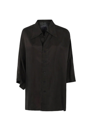 Ziggy Chen long-sleeve button-down shirt - Black