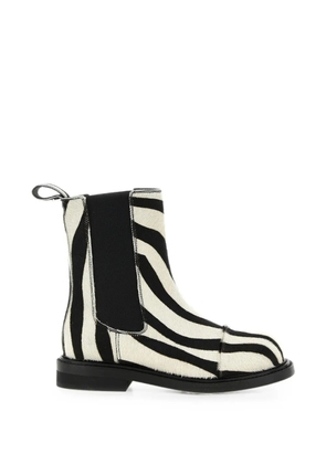 Moschino zebra-print Chelsea ankle boots - White