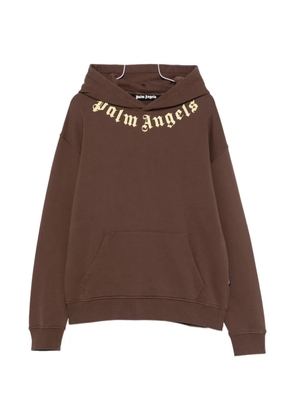 Palm Angels Neck Logo printed hoodie - Brown