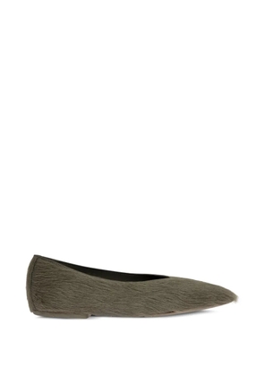 Rick Owens square-toe calf-hair ballet flats - Grey