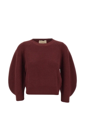 kaos ribbed-knit balloon-sleeved sweater - Red