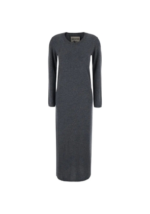 Semicouture Brenda cable-knit long-sleeve midi dress - Grey