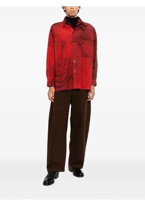 LEMAIRE high-waisted wide-leg trousers - Brown