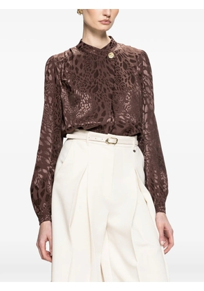 NISSA leopard-print high-neck top - Brown