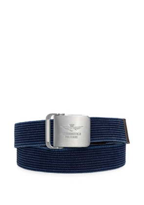 Aeronautica Militare logo-engraved corduroy belt - Blue