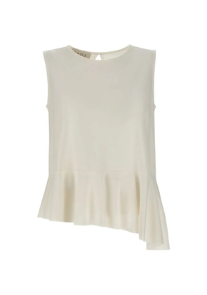 kaos ruffled asymmetric-hem blouse - Neutrals