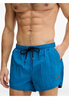 Aeronautica Militare logo-embroidered drawstring swim shorts - Blue