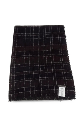 Faliero Sarti check-pattern frayed scarf - Black