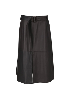 Isaia belted slit-detail skirt - Black
