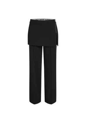 Karl Lagerfeld Jeans skirt-embellishment straight trousers - Black