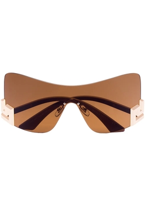 Versace Eyewear Greca detail oversized sunglasses - Neutrals