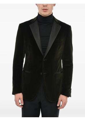 Corneliani satin-lapel single-breasted blazer - Green