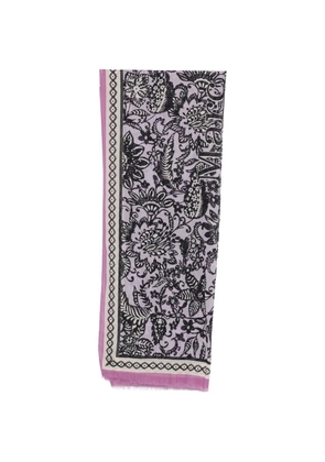 Marc O'Polo floral-print frayed scarf - Purple