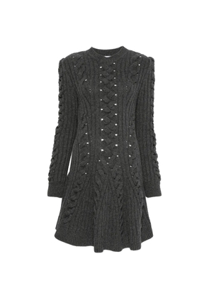 Alexander McQueen cable-knit pointelle-detail dress - Grey