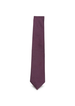 Emporio Armani geometric-pattern silk tie - Red