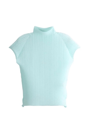 Issey Miyake Wooly Pleats-68 pleated high-neck top - Blue