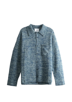 The Elder Statesman marl-knit button-down shirt - Blue