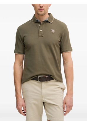 Blauer logo-patch piqué polo shirt - Green