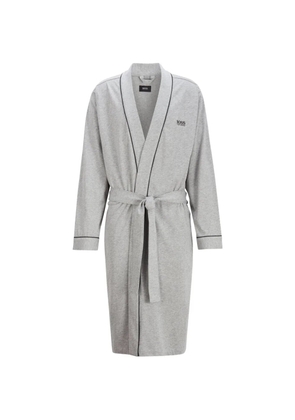 HUGO piping-detail belted dressing gown - Grey