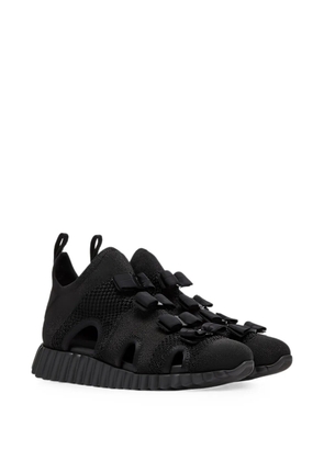 Ferragamo bow-embellished cut-out sneakers - Black