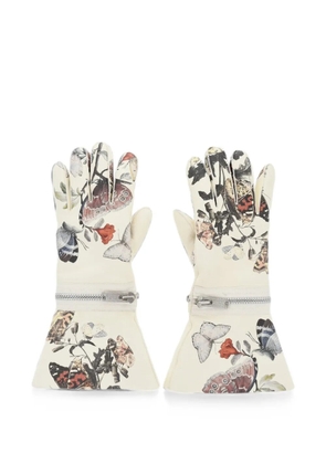 Undercover modular-printed leather gloves - Neutrals