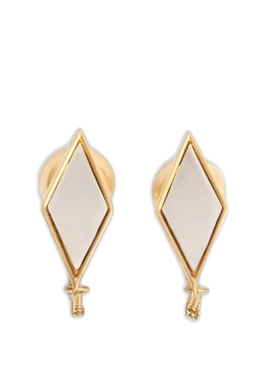 Jil Sander argyle-pattern chain-detail earrings - Gold