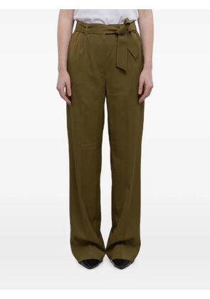 Max Mara Editto belted virgin-wool trousers - Green