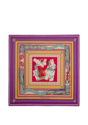 Shanghai Tang A Winning Hand graphic-print scarf - Purple