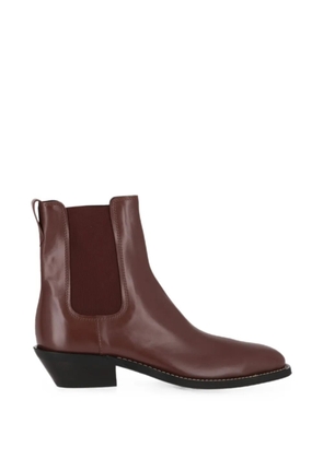 Tod's elasticated-side leather boots - Brown