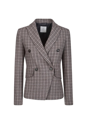 Eleventy houndstooth double-breasted blazer - Brown